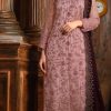 Superb Purple Heavy Net Coding Sequence Embroidery Salwar Suit