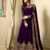Superb Violet Color Georgette Cording Sharara Suit