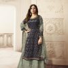 FC L.t 5401 Blue Color Jacquard Silk Georgette Diamond Sharara Suit Wedding, Party, Festive Expected Delivery 4-6 Working Days  @2999/- | Jump Suits, Salwar suit, Designer Suits, Casual Suits, Creative suits, Palazzo Suits, Party Wear Suits, Patiala Suits, Straight Suits