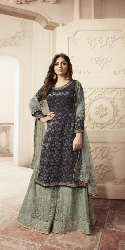 FC L.t 5401 Blue Color Jacquard Silk Georgette Diamond Sharara Suit Wedding, Party, Festive Expected Delivery 4-6 Working Days @2999/- | Jump Suits, Salwar suit, Designer Suits, Casual Suits, Creative suits, Palazzo Suits, Party Wear Suits, Patiala Suits, Straight Suits