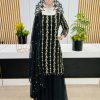 Aglow Black Color Georgette Sequence Embroidery Salwar Suit