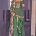 Artful Green & Green Color Georgette Embroidery Salwar Suit
