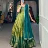 Attractive Parrot Green Color Kanjivaram Zari Weaving Work Gown