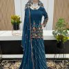 Classic Blue Color Heavy Georgette Embroidery Salwar Suit