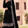 Dazzling Black Color Heavy Georgette Embroidery Salwar Suit