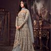 Fine Cement Color Heavy Net Embroidery Sequence Salwar Suit