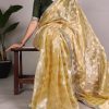 Fine Mustard Color Banarasi Tissue Silk Zari Weaving Work Saree