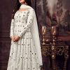 Fine White Color Heavy Net Embroidery Sequence Salwar Suit