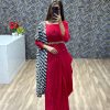Glamorous Pink Chinon Plan Gown Dupatta Digital Print Gown