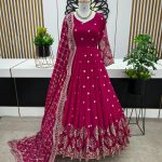 Graceful Red Color Georgette Embroidery Sequence Work Gown