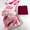 Nice Light Pink Color Satin Silk Floral Printed Lace Border Saree