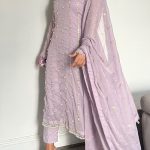 Pretty Pink Color Georgette Thread Rivet Moti Salwar Suit