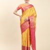 Pretty Yellow Color Soft Kanjivaram Pattu Self Jacquard Saree