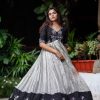 Splendorous White Color Choline Embroidery Sequence Gown