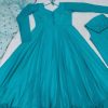 Superb Blue Color Faux Georgette Plain Work Anarkali Suite