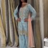 Superb Light Sky Blue Color Georgette Embroidery Salwar Suit