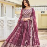 Stylist Purple Color Georgette Sequence Work Lehenga Choli