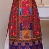 Fancy Red Color American Silk Digital Print Diamond Lehenga Choli