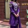 Fancy Violet Color Chinon Silk Thread Sequence Salwar Suit