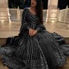 Superb Black Color Georgette Thread Sequence Lehenga Choli