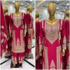 Bright Red Color Chinnon Silk With Embroidery Coding Dori-Sequence Work Salwar Suit