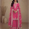 Classic Pink Color Heavy Semi Chinon Silk Codding Embroidery Salwar Suit
