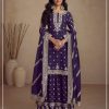 Classic Purple Color Heavy Semi Chinon Silk Codding Embroidery Salwar Suit