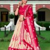Fantastic Red Color Dola Silk Shikora Print Zari Border Lehenga Choli