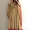 Fantastic Yellow Color Faux Georgette Lace work Salwar Suit