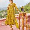 Fantastic Yellow Color Rayon Alia Cut With Embroidery Work Kurti