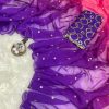 Gorgeous Purple Color Georgette With Sequence Worked Butti Saree