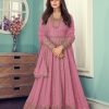 Special Pink Color Georgette Codding Sequence Embroidery Work Anarkali Gown