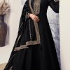 Splendorous Black Color Silk Georgette with Embroidery Work Anarkal Suit
