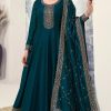 Splendorous Dark Green Color Silk Georgette with Embroidery Work Anarkal Suit