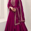 Splendorous Marron Color Silk Georgette with Embroidery Work Anarkal Suit