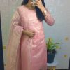 Superb Light pink Color Heavy Twill Golden Shining Fabric Kurti