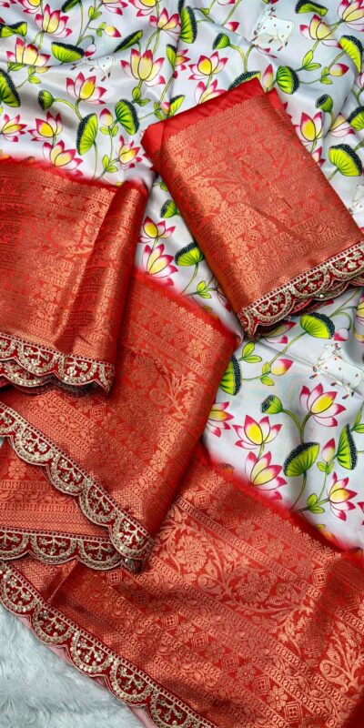 MS 466 Grey Color Dola Silk Saree With Zari Weaving Border Saree Casual, Wedding, Festive, Events . Expected Delivery  4-6 Working Days @1649/- only | Sarees, Bollywood Sarees, Creative Sarees, Designer Sarees, Embroidered Sarees, Ethnic Saree, Modern Digital sarees, Party Wear Sarees