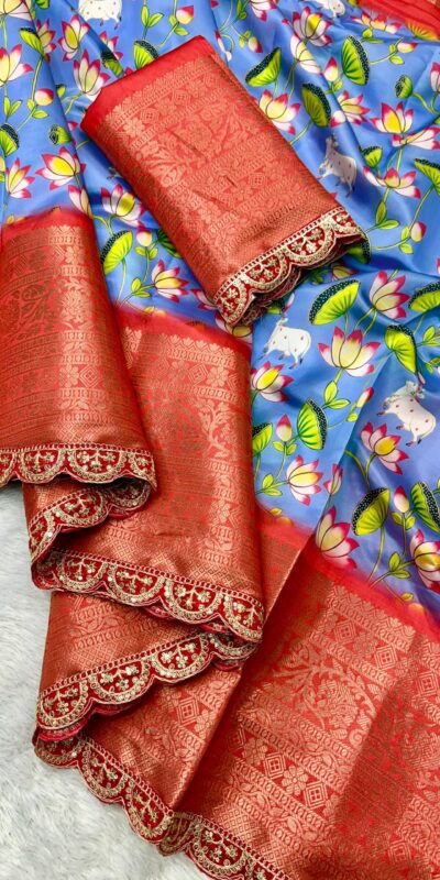 MS 466 Purple Color Dola Silk Saree With Zari Weaving Border Saree Casual, Wedding, Festive, Events . Expected Delivery  4-6 Working Days @1649/- only | Sarees, Bollywood Sarees, Creative Sarees, Designer Sarees, Embroidered Sarees, Ethnic Saree, Modern Digital sarees, Party Wear Sarees