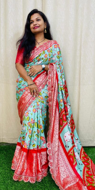 MS 466 Sky Blue Color Dola Silk Saree With Zari Weaving Border Saree Casual, Wedding, Festive, Events . Expected Delivery 4-6 Working Days @1649/- only | Sarees, Bollywood Sarees, Creative Sarees, Designer Sarees, Embroidered Sarees, Ethnic Saree, Modern Digital sarees, Party Wear Sarees