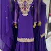 Amazing Violet Color Faux Georgette With 5mm Embroidery Sequence Work Salwar Suit