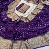 Amazing Purple Color Viscose Georgette With Running Blouse Saree