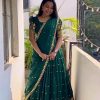 Gorgeous Bottle Green Color Georgette Embroidery And Sequins Work Lehenga Choli