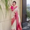 Superb Half White Color Soft Lichi Silk Jacquard Work On All Over Saree