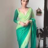 Superb Pista And Green Color Georgette Silk Multi Combination All over The Saree