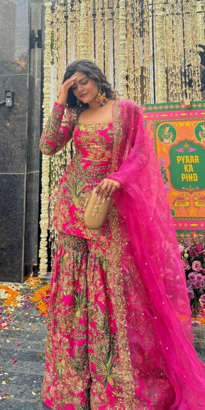 BD 1731 Pink Silk- Faux Georgette Digital Print Salwar Suit Casual, Wedding, Party, Festive, Events Etc.4-6 Working Days@ 1999/-only | Jump Suits, Salwar suit, Designer Suits, Casual Suits, Creative suits, Palazzo Suits, Party Wear Suits, Patiala Suits, Straight Suits