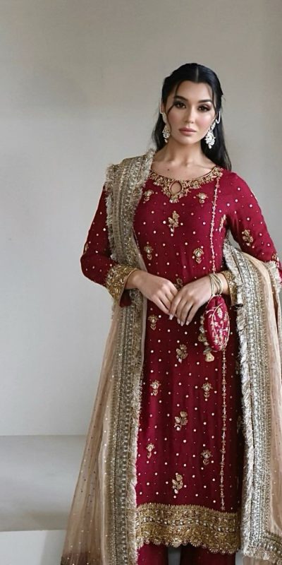 LG 1923 Red Color Faux Georgette With Sequence Handmade Moti Work Salwar Suit Casual, Wedding, Party, Festive, Events Etc.4-6 Working Days@ 2149/-only | Jump Suits, Salwar suit, Designer Suits, Casual Suits, Creative suits, Palazzo Suits, Party Wear Suits, Patiala Suits, Straight Suits