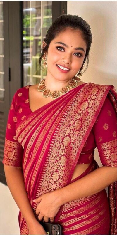 MS 503 Red Color Soft Litchi Silk On All Over Saree Casual, Wedding, Festive, Events . Expected Delivery  4-6 Working Days @1199/- only                                                                                                                                             | Sarees, Bollywood Sarees, Creative Sarees, Designer Sarees, Embroidered Sarees, Ethnic Saree, Modern Digital sarees, Party Wear Sarees