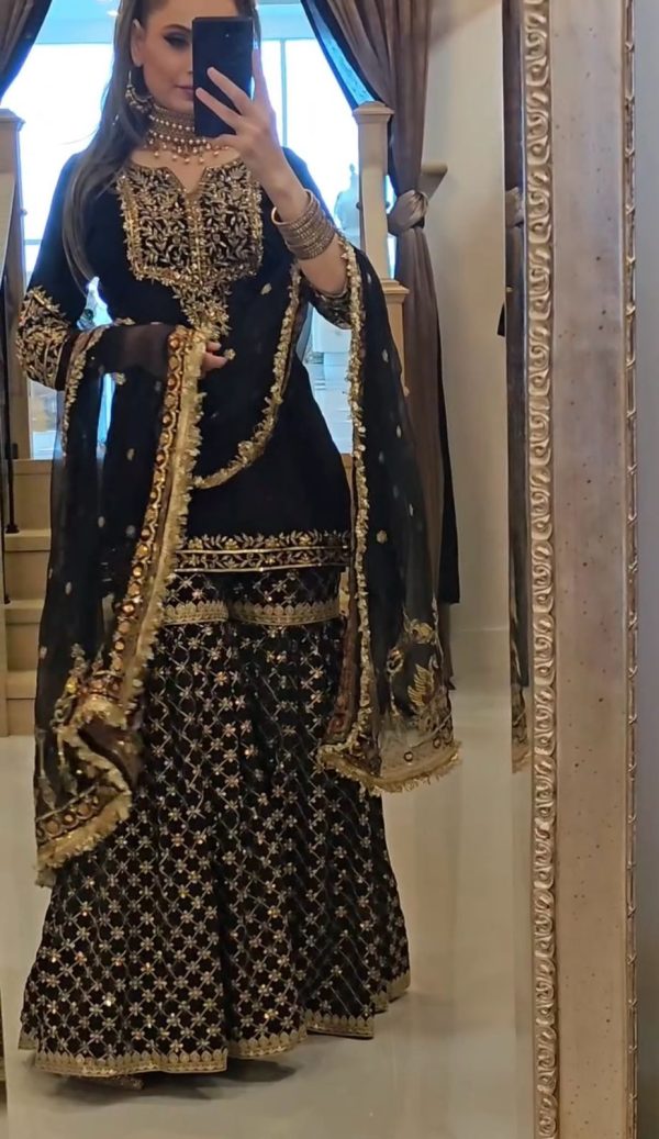Classic Black Color Georgette Embroidery Sequence Work Salwar Suit