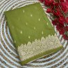Fantastic Pista Color Banarasi Silk Zari Weaving Rich Pallu Saree
