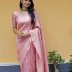 Glowing Pink Color Lichi Silk Jacquard Work On All Over Saree